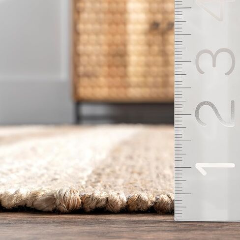 سجادة NuLOOM Alisia Flatweave مخططة من الجوت، مقاس 2' 6' x 6'، دينم in Kuwait
