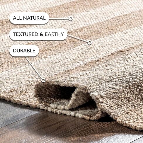 سجادة NuLOOM Alisia Flatweave مخططة من الجوت، مقاس 2' 6' x 6'، دينم in Kuwait