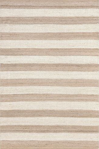 سجادة NuLOOM Alisia Flatweave مخططة من الجوت، مقاس 2' 6' x 6'، دينم in Kuwait