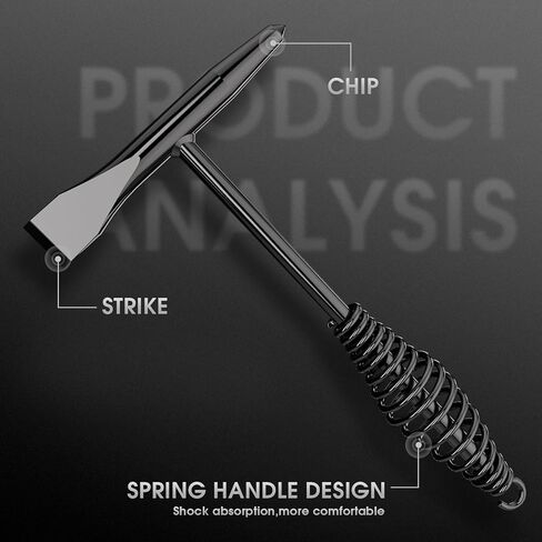 YESWELDER مطرقة تقطيع اللحام وفرشاة سلكية، مادة فولاذية كربونية ثابتة مع مقبض زنبركي حلزوني ممتص للصدمات، مخروط ومطرقة إزميل عمودية، إزالة خبث اللحام in Kuwait