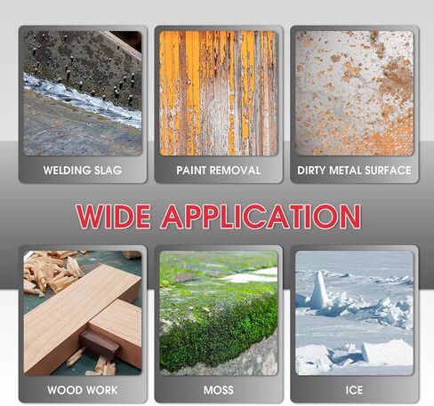 YESWELDER مطرقة تقطيع اللحام وفرشاة سلكية، مادة فولاذية كربونية ثابتة مع مقبض زنبركي حلزوني ممتص للصدمات، مخروط ومطرقة إزميل عمودية، إزالة خبث اللحام in Kuwait