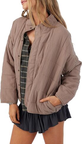 O'NEILL Womens Mabeline Jacket, Taupe Gray, S in Saudi Arabia