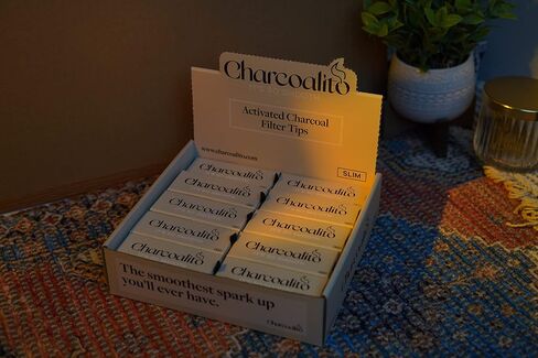 Charcoalito - أطراف فلتر الفحم المنشط باستخدام الفحم المنشط المشتق طبيعيًا من قشر جوز الهند | صندوق عرض مكون من 30x صناديق ذات أدراج رفيعة من Charcoalito | بالجملة in Saudi Arabia