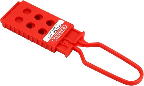 مشابك قفل QWORK، 6 قطع من مشابك قفل نايلون نايلون أحمر مع 6 فتحات تعشيق، مشبك قفل للعلامة، مشابك أمان مقاومة للتلاعب والتأثير، لصيانة المعدات الصناعية in Kuwait