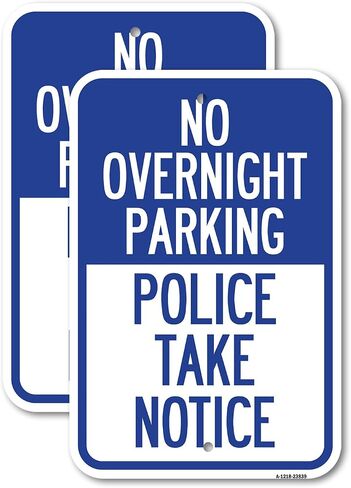 (2 Pack) No Overnight RV Parking | 12" X 18" Heavy-Gauge Aluminum Sign | Rust Free Aluminum, Weather Resistant, Waterproof, Fade Resistant, 2 Pre-drilled Holes in Saudi Arabia