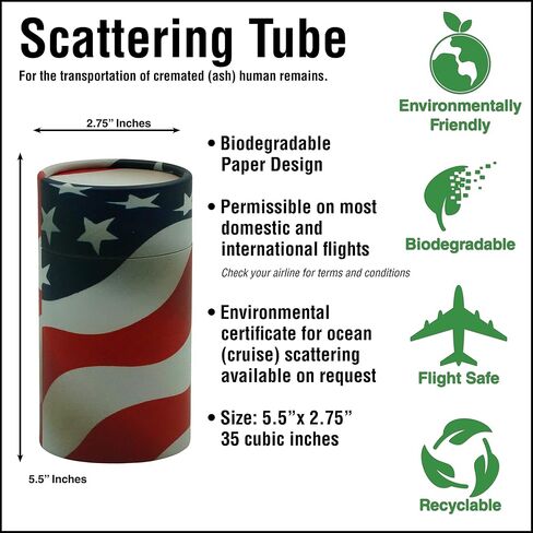 Casket Depot Patriot Adult Size Biodegradable and Environmentally Friendly urn, Scattering Urns for Human Ashes Patriot, Holds Up to 250 Cubic Inches. in Saudi Arabia