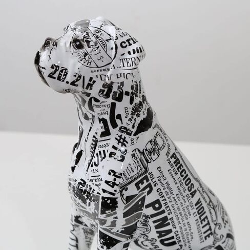 Creative Painted Art Water Transfer Room Color Boxer Dog Decorations Home Entrance Wine Cabinet Office Decor Resin Crafts (RC) in Saudi Arabia