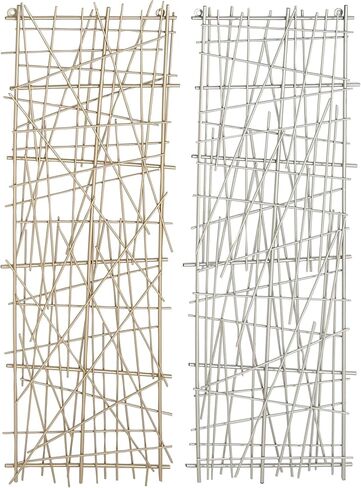 CosmoLiving by Cosmopolitan Metal Abstract Home Decor, set of 2 Wall Art 13" x 2" x 36", Multi Colored, 2 EA in Saudi Arabia
