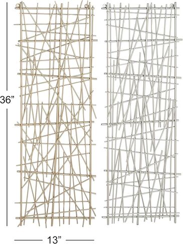 CosmoLiving by Cosmopolitan Metal Abstract Home Decor, set of 2 Wall Art 13" x 2" x 36", Multi Colored, 2 EA in Saudi Arabia
