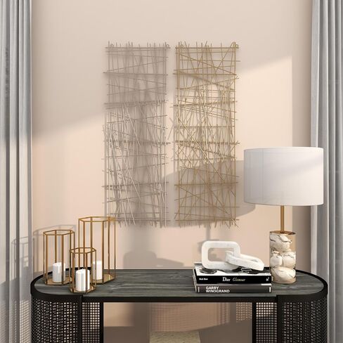 CosmoLiving by Cosmopolitan Metal Abstract Home Decor, set of 2 Wall Art 13" x 2" x 36", Multi Colored, 2 EA in Saudi Arabia