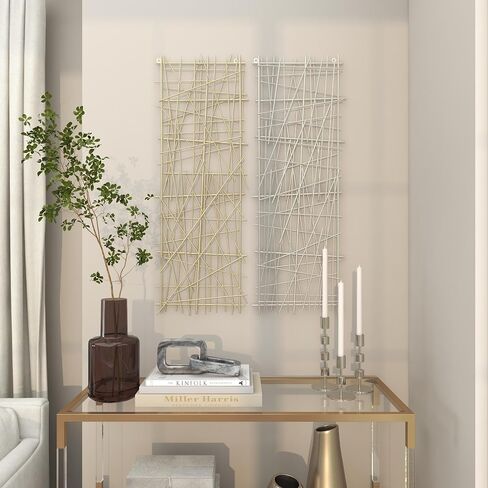 CosmoLiving by Cosmopolitan Metal Abstract Home Decor, set of 2 Wall Art 13" x 2" x 36", Multi Colored, 2 EA in Saudi Arabia
