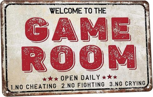 Decor 12'' x 8'' Game Room Vintage Tin Signs For Home Wall, Cafes, Bar, Man Cave, Office, Garden in Saudi Arabia