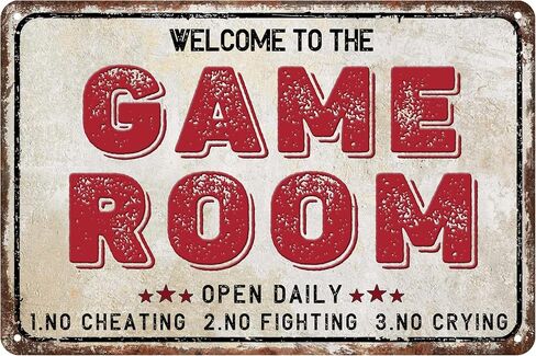 Decor 12'' x 8'' Game Room Vintage Tin Signs For Home Wall, Cafes, Bar, Man Cave, Office, Garden in Saudi Arabia
