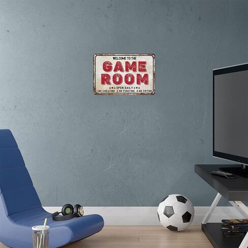 Decor 12'' x 8'' Game Room Vintage Tin Signs For Home Wall, Cafes, Bar, Man Cave, Office, Garden in Saudi Arabia