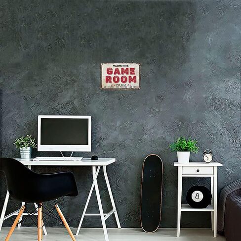 Decor 12'' x 8'' Game Room Vintage Tin Signs For Home Wall, Cafes, Bar, Man Cave, Office, Garden in Saudi Arabia