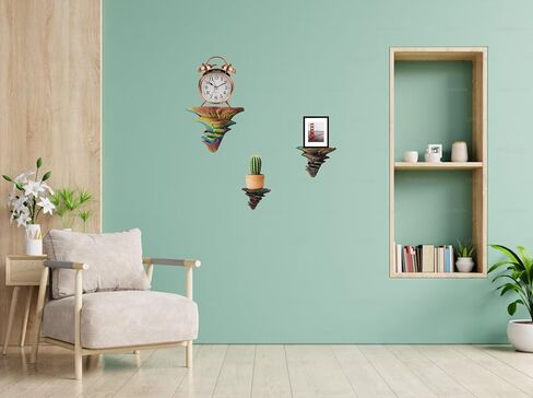 Wall Floating Shelf, Set of 3 Mushroom Wall Shelves, 3-5.5 Inches, Room Decor, Cottagecore Decor, 3D Printed, Wall Mounted Shelves in Saudi Arabia