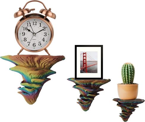 Wall Floating Shelf, Set of 3 Mushroom Wall Shelves, 3-5.5 Inches, Room Decor, Cottagecore Decor, 3D Printed, Wall Mounted Shelves in Saudi Arabia
