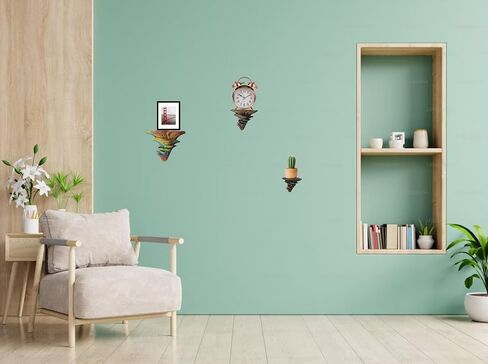 Wall Floating Shelf, Set of 3 Mushroom Wall Shelves, 3-5.5 Inches, Room Decor, Cottagecore Decor, 3D Printed, Wall Mounted Shelves in Saudi Arabia