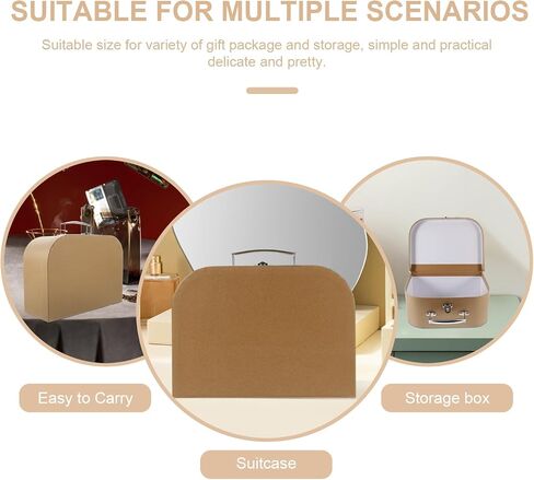 Suitcase Storage Boxes with Handle, Decorative Thickened Paper Box Small Packing Suitcase Wrapping Bag Party Favor in Saudi Arabia