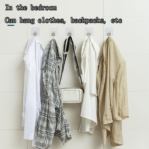 خطافات حائط 22 رطل (كحد أقصى) خطافات لاصقة كبيرة 20 عبوة، خطافات شفافة قابلة لإعادة الاستخدام، مقاومة للماء والزيوت، خطافات ذاتية اللصق للمطبخ والحمام (شفافة، 20 عبوة) in Saudi Arabia