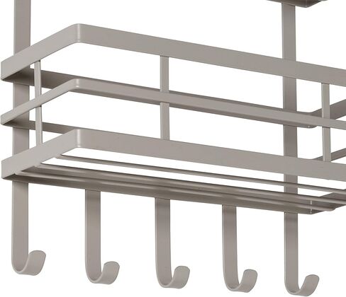 منظم باب الخزانة هوني كان دو مع سلتين و5 خطافات، يتم تعليقه على الحائط على باب الخزانة لتنظيم المطبخ أو الحمام، رمادي in Kuwait