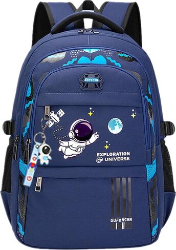 ZHANAO Astronaut Kids Backpack for Boys Waterproof Lightweight Space Schoolbag for School Elementary Bookbag for Children in Saudi Arabia
