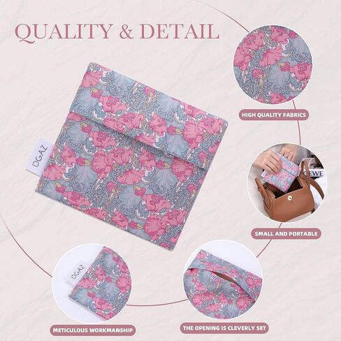 DGAZ Sanitary Napkin Storage Bag, Period Bag for Teen Aged Girls, Portable Period Bag for Panty Liners/Menstrual Cup/Small Tampons，Mini Makeup Bag for Purse in Saudi Arabia