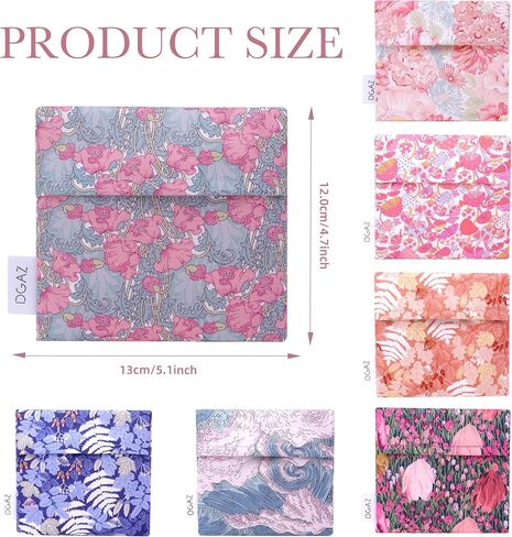 DGAZ Sanitary Napkin Storage Bag, Period Bag for Teen Aged Girls, Portable Period Bag for Panty Liners/Menstrual Cup/Small Tampons，Mini Makeup Bag for Purse in Saudi Arabia