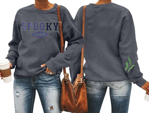 سويت شيرت FAYALEQ للهالوين للسيدات بلوفر للموسم المخيف، بلوفر مضحك للهالوين بأكمام طويلة in Kuwait