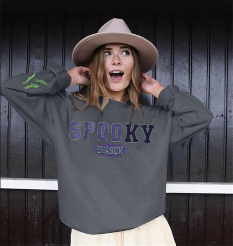 سويت شيرت FAYALEQ للهالوين للسيدات بلوفر للموسم المخيف، بلوفر مضحك للهالوين بأكمام طويلة in Kuwait