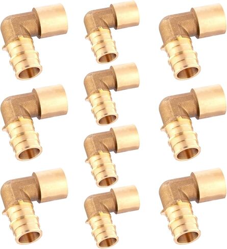 10-Pack GUOFIS PEX A Expansion Brass Fittings,1/2"x1/2" PEX-A Female Sweat Elbow Adapter Only for Pex-a Tubing(ASTM F1960) in Saudi Arabia