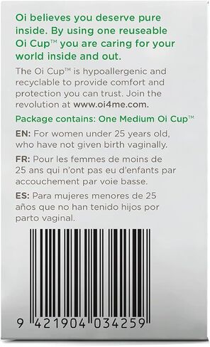 Oi | Organic Initiative - Menstrual Cup | Large - Adult, Wear for 12 hrs | Reusable, Leak Free (30ml) | Tampon and Pad Alternative in Kuwait