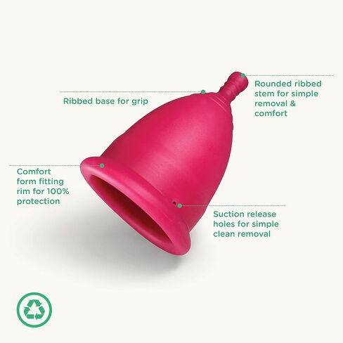 Oi | Organic Initiative - Menstrual Cup | Large - Adult, Wear for 12 hrs | Reusable, Leak Free (30ml) | Tampon and Pad Alternative in Kuwait