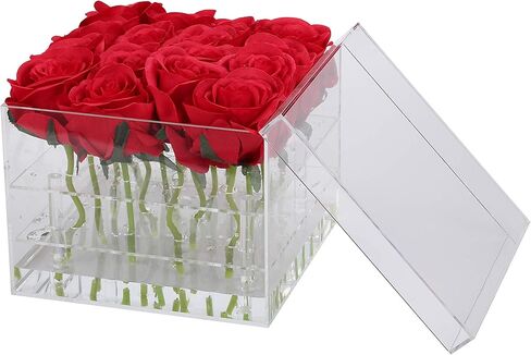 صندوق زهور أكريليك من آي مارت، أصيص زهور، مزهرية بطبقتين قابلين للإزالة (16 فتحة) شفاف in Kuwait