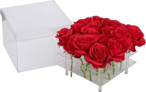 صندوق زهور أكريليك من آي مارت، أصيص زهور، مزهرية بطبقتين قابلين للإزالة (16 فتحة) شفاف in Kuwait
