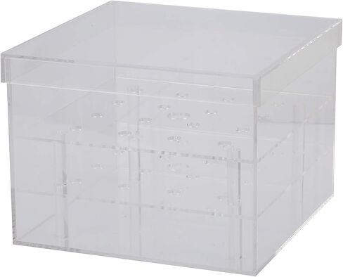 صندوق زهور أكريليك من آي مارت، أصيص زهور، مزهرية بطبقتين قابلين للإزالة (16 فتحة) شفاف in Kuwait
