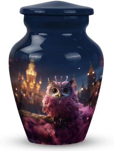Litter Pink Owl Urns - Burial Cremation Urn Human Ashes - 3 Inch - Pack of 1 - Small Owl Urn for Ashes Keepsake - Owl Urn for Ashes for Women - Mini Owl Urn - Owl Little Urns in Saudi Arabia