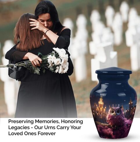 Litter Pink Owl Urns - Burial Cremation Urn Human Ashes - 3 Inch - Pack of 1 - Small Owl Urn for Ashes Keepsake - Owl Urn for Ashes for Women - Mini Owl Urn - Owl Little Urns in Saudi Arabia