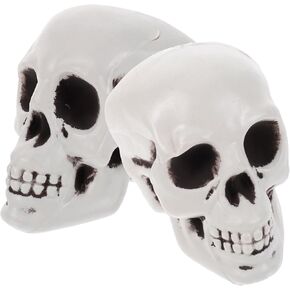 MAGICLULU 2Pcs Table Top Skeleton Head Skull Head Model Simulation Skeleton Head Life Size Skeleton Skull for Halloween Decor