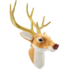 Gadpiparty Deer Head Wall Decor Deer Antler Wall Sculpture Fake Deer Head Faux Antler Animal Wall Decor for Christmas Holiday Party Supply Decor