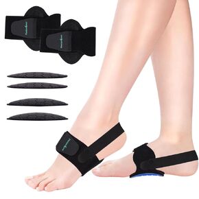 Arch Support Sleeves - Plantar Fasciitis Relief Braces Adjustable Compression Bands with Removable Arch Support Pads for Fallen Arches, High Arch, Flat Feet, Feet Pain Relief For Men & Women