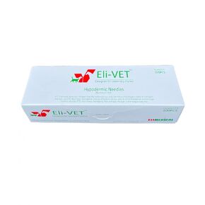 Eli-Vet Veterinary Aluminum Hub Needle, 14G x 1 inch (25 mm), Individual Sheath, 100 per Box, AHN1425