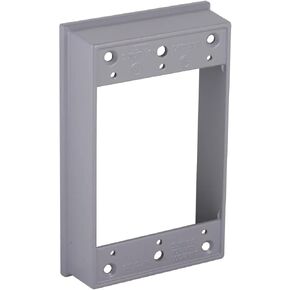 Hubbell-Raco 5406-0 Weatherproof Extension Box, 1 Gang, 18.3 Cu-in X 4-1/2 in L X 2-3/4 in W X 1 in D Grey