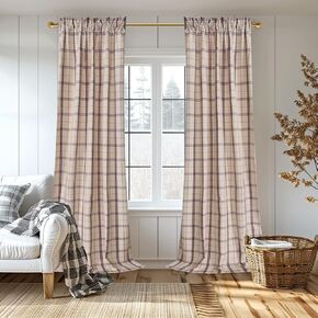 Buffalo Plaid Check Curtains Red and White Buffalo Checkered Blackout Window Curtains for Farmhouse Country Style Bedroom Dining Room Darkening Thermal Curtains 2 Panels Set 84 Inches Long
