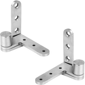 4 Pcs Pivot Door Hinges, Stainless Steel Inset 270 Degree Shaft Offset Load 132lb Thickness 4.7 mm，2 x Left,2 x Right