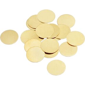 MECCANIXITY Brass Stamping Blank Round Metal DIY Tag 9mm Dia 0.4mm Thick for Craft, Pendant Decoration, Pack of 20