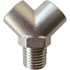 Brass Pipe Fitting Street Tee BSP Thread 3 ways Connector 3/8" Male x 3/8" Female x 3/8" Male, Pack of 2