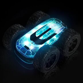 Remote Control Car for Kids 8-12, 360°Rotating with 2 Batteries, Double-Sided RC Car Stunt Car Toy, 2.4Ghz Remote Control with LED Lights and Headlights