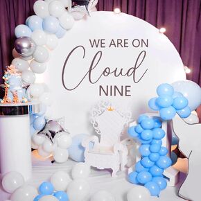 We are on Cloud Nine Stickers, Joyful Baby Shower Stickers Celebratory We are on Cloud Nine Party Decorations Photography Backdrop Party Decor for Baby Supplies