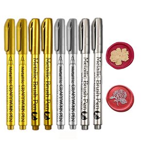 Wax Seal Pen Kit 12 Color, 12 pcs Wax Seal Pen Set Metallic Marker Gold Silver Pens for Wax Seal Stickers Décor Personalized Wax Seal Stamp, Suitable for All Color Wax Seal Beads Wax Seal Sticks